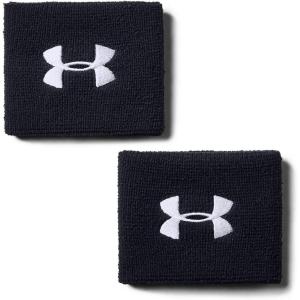 imageUnder Armour Mens 3inch Performance Wristband 2PackBlack 001White