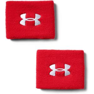 imageUnder Armour Mens 3inch Performance Wristband 2PackRed 600White