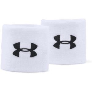 imageUnder Armour Mens 3inch Performance Wristband 2PackWhite 100Black