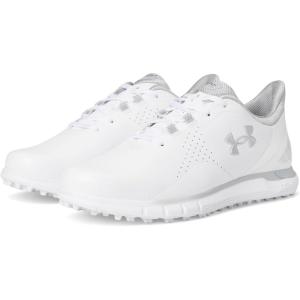 imageUnder Armour Mens Drive Fade Spikeless Golf Shoe102 WhiteWhiteMetallic Silver