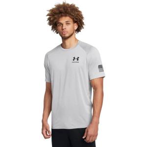 imageUnder Armour Mens Freedom Tech Short Sleeve TShirt011 Mod Gray Light Heather   Black