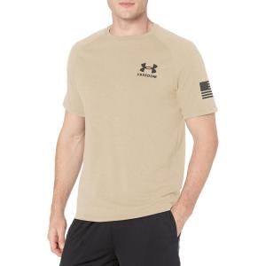 imageUnder Armour Mens Freedom Tech Short Sleeve TShirt290 Desert Sand   Black
