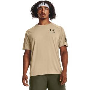 imageUnder Armour Mens Freedom Tech Short Sleeve TShirt291 Desert Sand   Marine Od Green