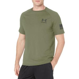 imageUnder Armour Mens Freedom Tech Short Sleeve TShirt393 Marine Od Green   Black