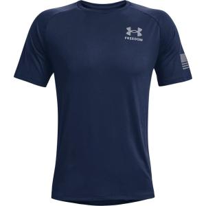 imageUnder Armour Mens Freedom Tech Short Sleeve TShirtAcademy Blue 408Steel