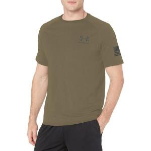 imageUnder Armour Mens Freedom Tech Short Sleeve TShirtMarine Od Green 390Baroque Green