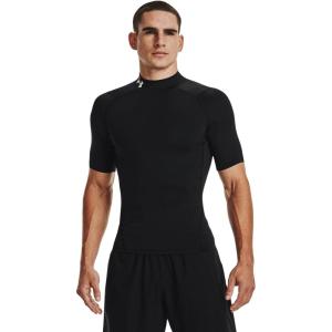 imageUnder Armour Mens HeatGear Comp Mock Short Sleeve TShirtBlack 001White