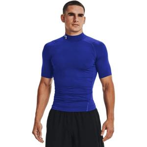 imageUnder Armour Mens HeatGear Comp Mock Short Sleeve TShirtRoyal 400White