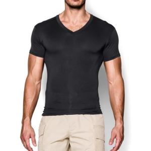 imageUnder Armour Mens Heatgear Tactical Vneck Compression Shortsleeve TshirtBlack Clear