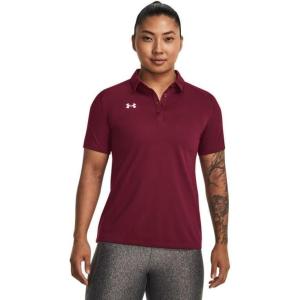 imageUnder Armour Tech Team Womens Short Sleeve Polo ShirtCardinal  White  625