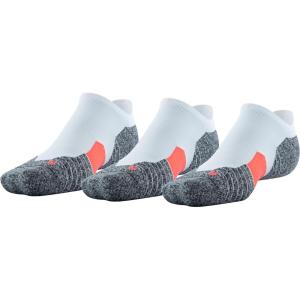 imageUnder Armour UnisexAdult Run Cushion No Show Tab SocksWhiteWhiteSilver Reflective 3pairs