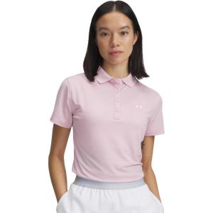 imageUnder Armour Womens Active Short Sleeve Polo647 Prime Pink   White