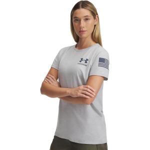 imageUnder Armour Womens New Freedom Banner TShirt012 Mod Gray Light Heather   Downpour Gray