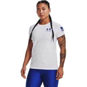 imageUnder Armour Womens New Freedom Banner TShirt100 White   Royal
