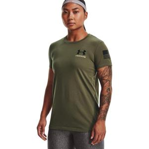 imageUnder Armour Womens New Freedom Banner TShirt391 Marine Od Green   Black