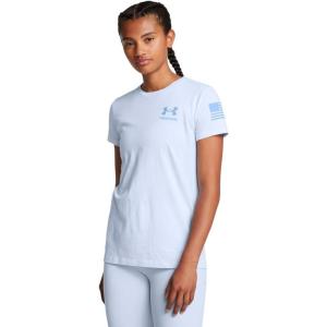 imageUnder Armour Womens New Freedom Banner TShirt464 Nimbus Blue   Horizon Blue