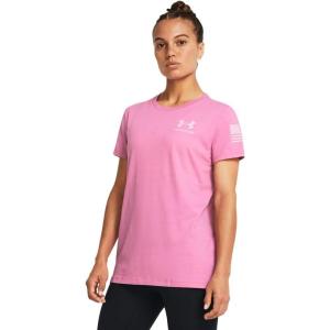 imageUnder Armour Womens New Freedom Banner TShirt660 Pink Edge   Pink
