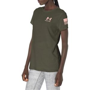 imageUnder Armour Womens New Freedom Banner TShirtBaroque Green 310Pink Clay