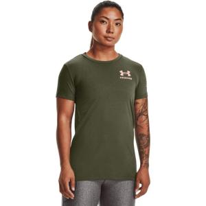 imageUnder Armour Womens New Freedom Banner TShirtMarine Od Green 390Pink Sands