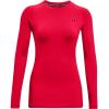imageUnder Armour Womens Authentics Long Sleeve Crew Neck TShirtRed 600Black