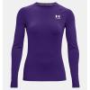 imageUnder Armour Womens HeatGear Compression LongSleeve TShirtPurple 500White