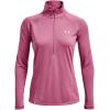 imageUnder Armour Womens Tech  Zip LongSleeve Pullover669 Pace Pink   Metallic Silver