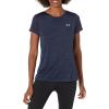 imageUnder Armour Womens Tech Twist TShirt410 Midnight Navy  Cadet  Metallic Silver