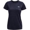 imageUnder Armour Womens Tech Twist TShirt410 Midnight Navy  Cadet  Metallic Silver