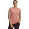imageUnder Armour Womens Velocity Solid Short Sleeve Crew Neck T Shirt696 Canyon Pink   Metallic Silver