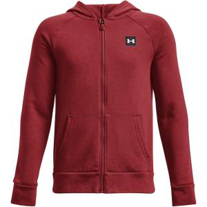 imageUnder Armour Boys Rival Fleece Full Zip Hoodie610 Stadium Red   Onyx White