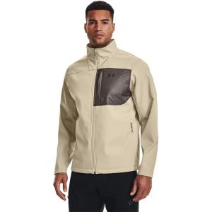 imageUnder Armour Mens ColdGear Infrared Shield 20 Soft Shell289 Khaki Base  Fresh Clay  Jet Gray