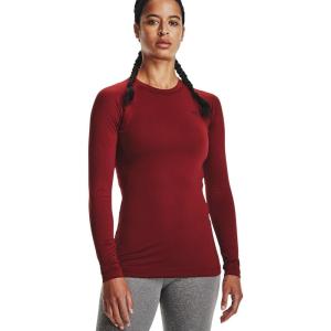 imageUnder Armour Womens Authentics Long Sleeve Crew Neck TShirtCardinal 625Black
