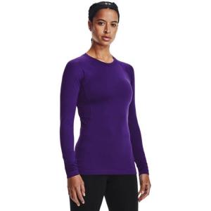 imageUnder Armour Womens Authentics Long Sleeve Crew Neck TShirtPurple 500Black