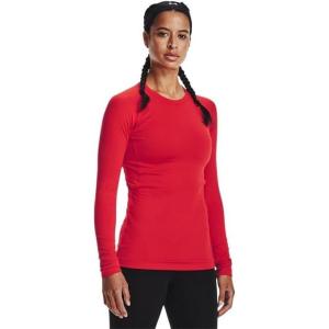 imageUnder Armour Womens Authentics Long Sleeve Crew Neck TShirtRed 600Black