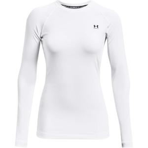 imageUnder Armour Womens Authentics Long Sleeve Crew Neck TShirtWhite 100Black