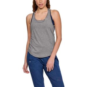 imageUnder Armour Womens HeatGear Armour Mesh Back TankCharcoal Light Heather Metallic Silver
