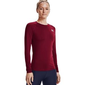 imageUnder Armour Womens HeatGear Compression LongSleeve TShirtCardinal 625White