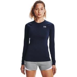 imageUnder Armour Womens HeatGear Compression LongSleeve TShirtMidnight Navy 410White