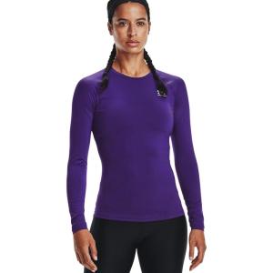 imageUnder Armour Womens HeatGear Compression LongSleeve TShirtPurple 500White