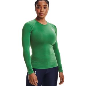 imageUnder Armour Womens HeatGear Compression LongSleeve TShirtTeam Kelly Green 305Black