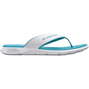imageUnder Armour Womens Ignite Pro Marbella Graphic Flip Flop Slide Sandal101 WhiteBlue SurfBlue Surf