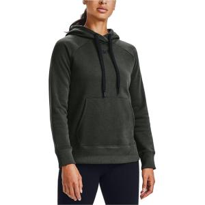 imageUnder Armour Womens Rival Fleece PullOver HoodieBaroque Green 310Black
