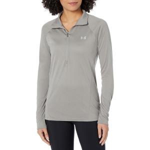 imageUnder Armour Womens Tech  Zip LongSleeve Pullover294 Pewter   Metallic Silver