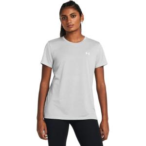 imageUnder Armour Womens Tech Bubble Short Sleeve Crew011 Mod Gray  White  White