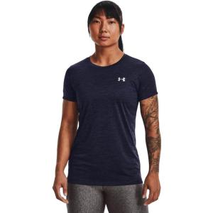 imageUnder Armour Womens Tech Twist TShirt410 Midnight Navy  Cadet  Metallic Silver