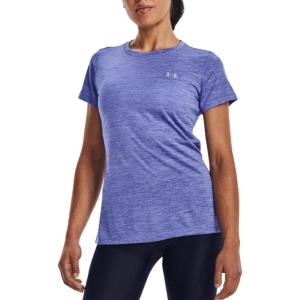 imageUnder Armour Womens Tech Twist TShirt495 Baja Blue  Nebula Purple  Metallic Silver