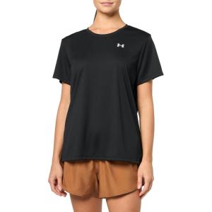 imageUnder Armour Womens Velocity Solid Short Sleeve Crew Neck T Shirt001 Black   Metallic Silver