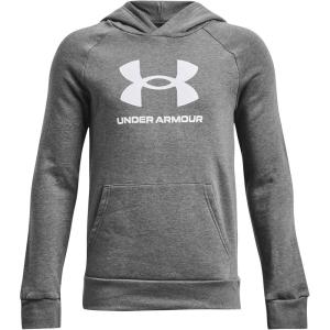 imageUnder Armour boys Rival Fleece Big Logo Hoodie025 Castlerock Light Heather   White