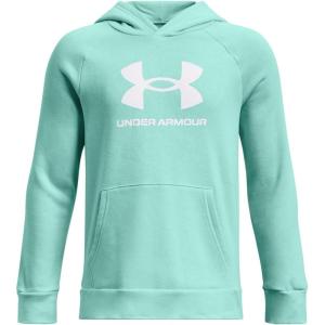 imageUnder Armour boys Rival Fleece Big Logo Hoodie361 Neo Turquoise   White