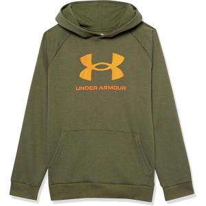 imageUnder Armour boys Rival Fleece Big Logo Hoodie390 Marine Od Green   Formula Orange
